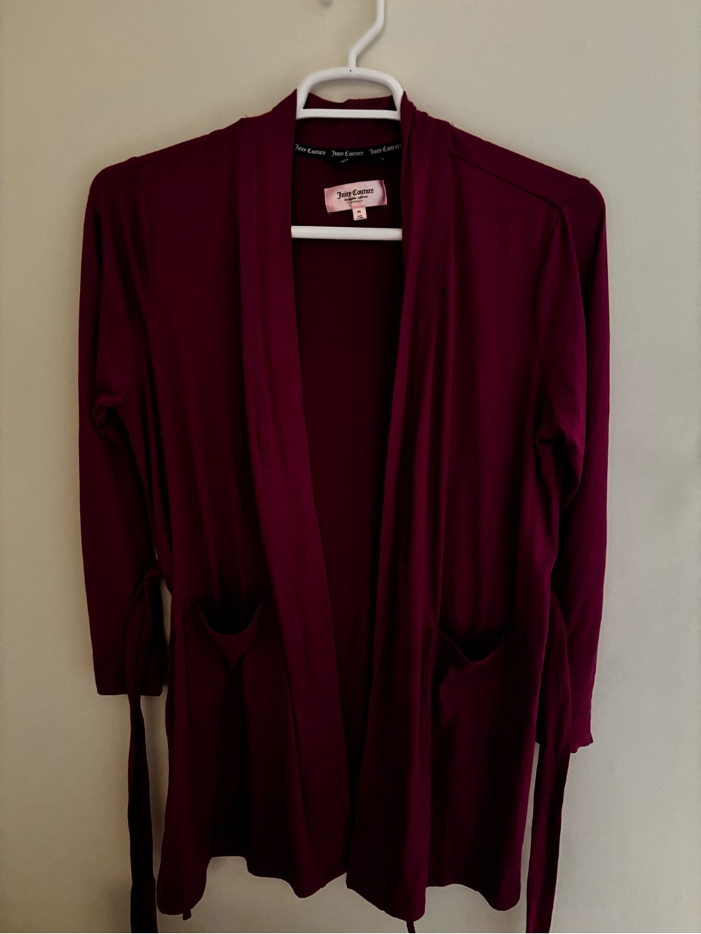 Juicy Couture Deep Burgundy Open-Front Blazer Cardigan